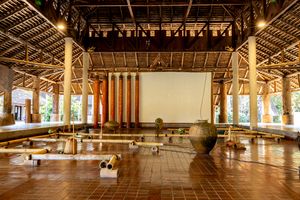 Exhibition view: Tarek Atoui, Mae Fah Luan Art & Cultural Park,  Thailand Biennale, Chiang Rai 2023: _The Open World_ (9 December 2023–30 April 2024). Courtesy Thailand Biennale Chiang Rai 2023\. Photo: Wanchai Phutthawarin.